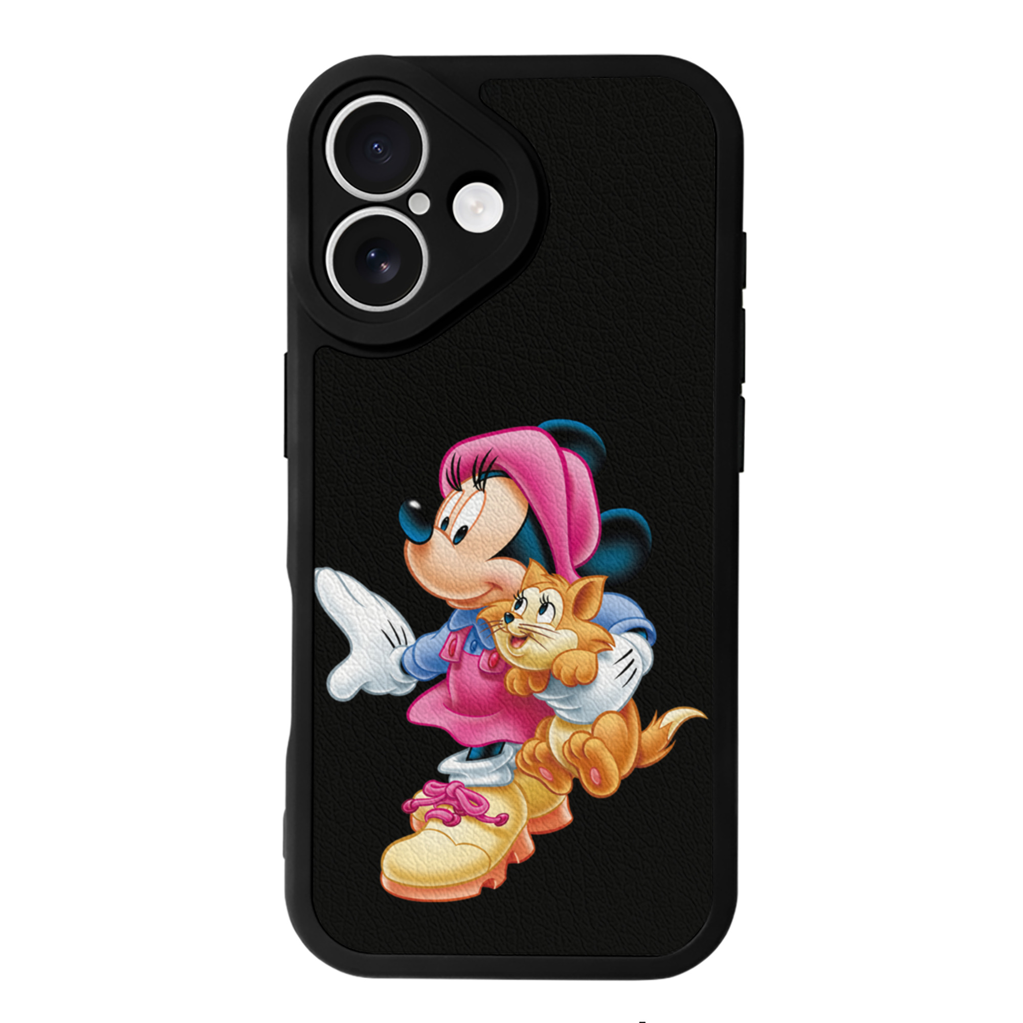 （画像用） ミッキーマウス Mickey Mouse 【iPhone 16シリーズ対応】シリコンスマホケース（レザー調） 材質：シリコン